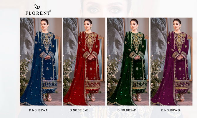 Florent 1015 A To D Winter Wear Velvet Pakistani Suits Wholesale Shop In Surat
